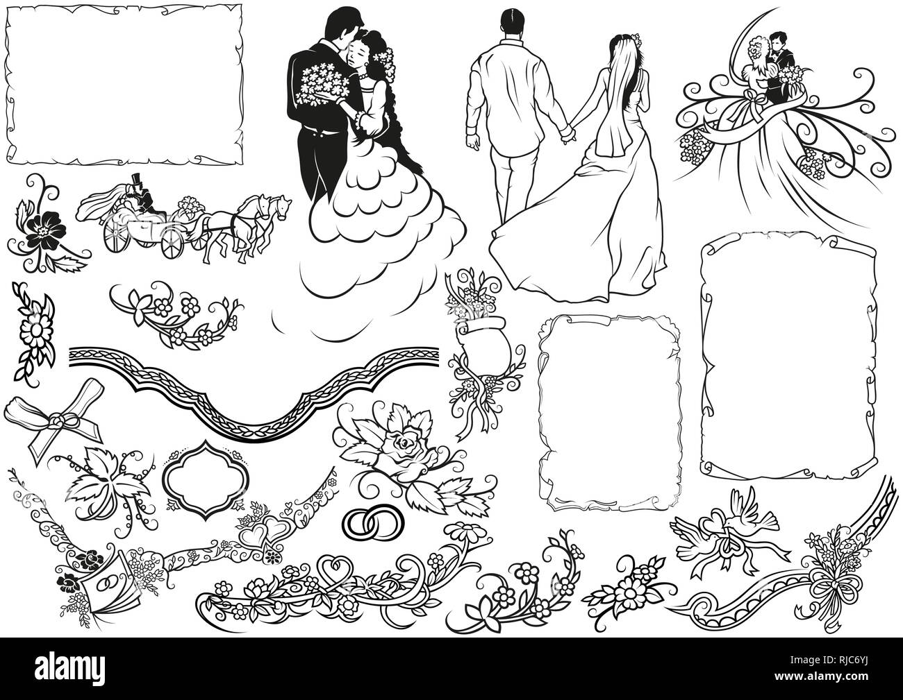 Wedding Design Elements Set Stock Vector Image & Art Alamy