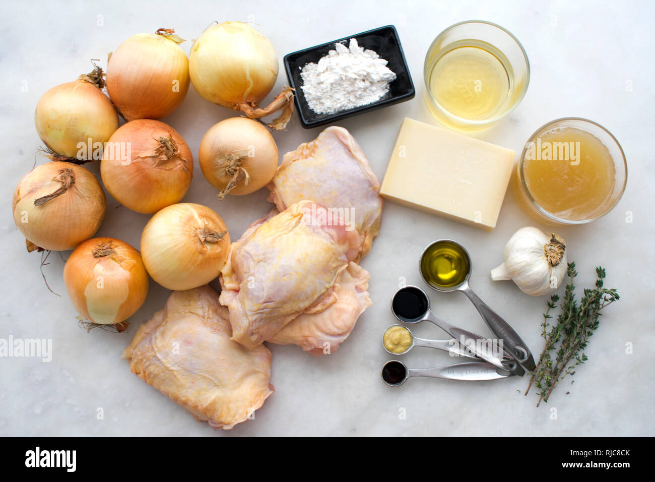 French Onion Chicken Ingredients Stock Photo Alamy