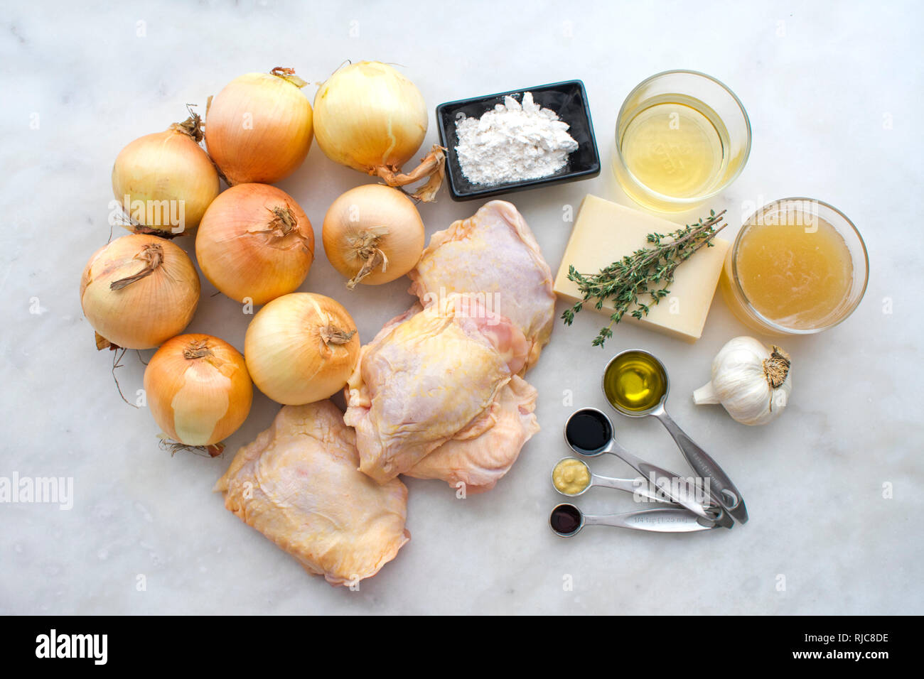 French Onion Chicken Ingredients Stock Photo Alamy