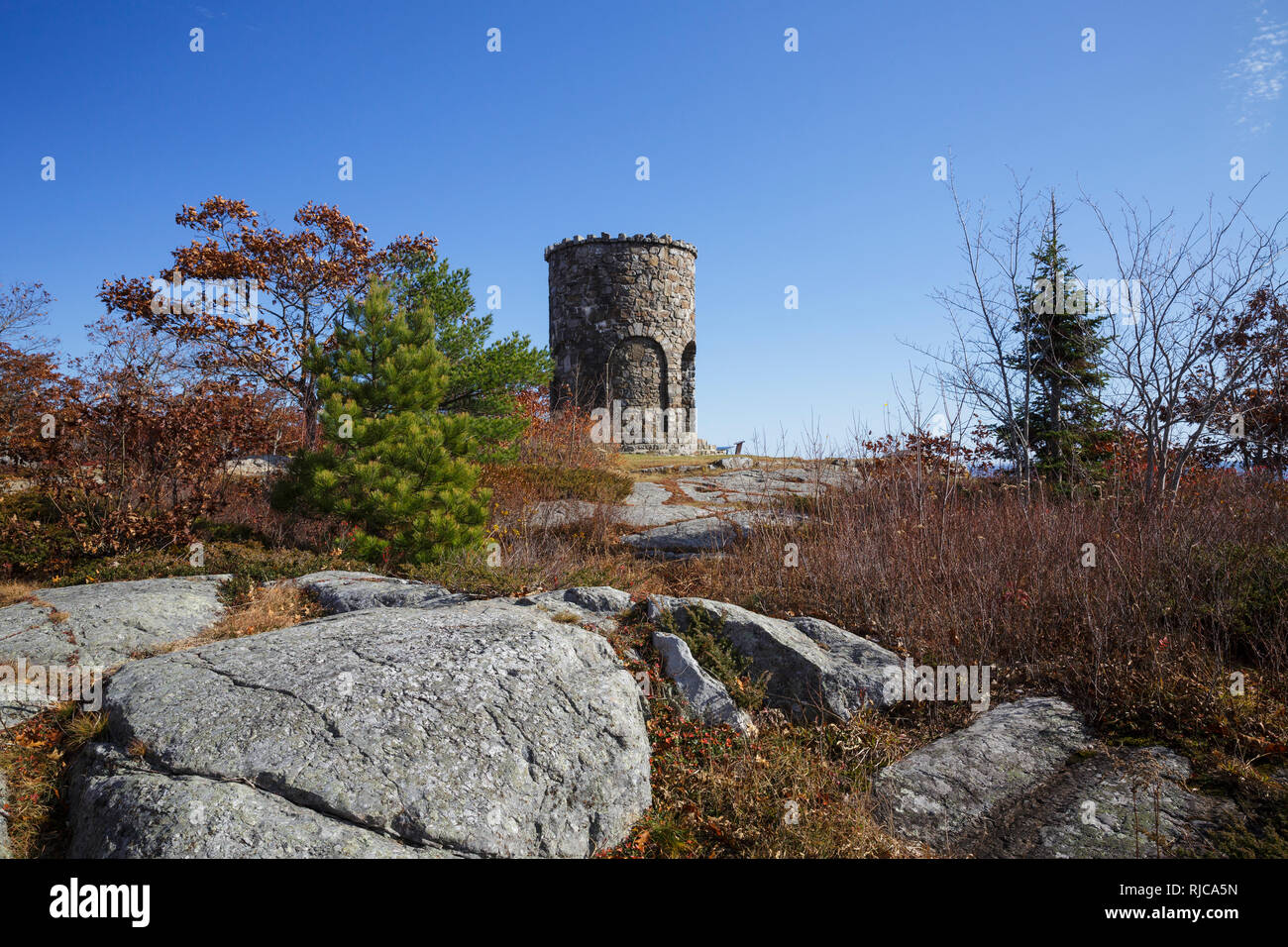 Mt. Battie Tower on the summit of Mt. Battie in Camden Hills State Park