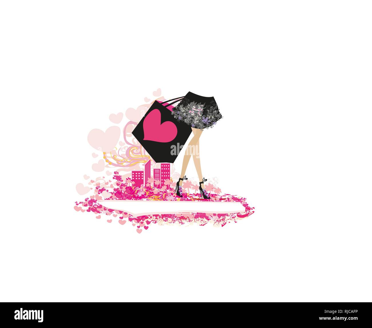 Shopping girl sale card Stock Vector Image & Art - Alamy