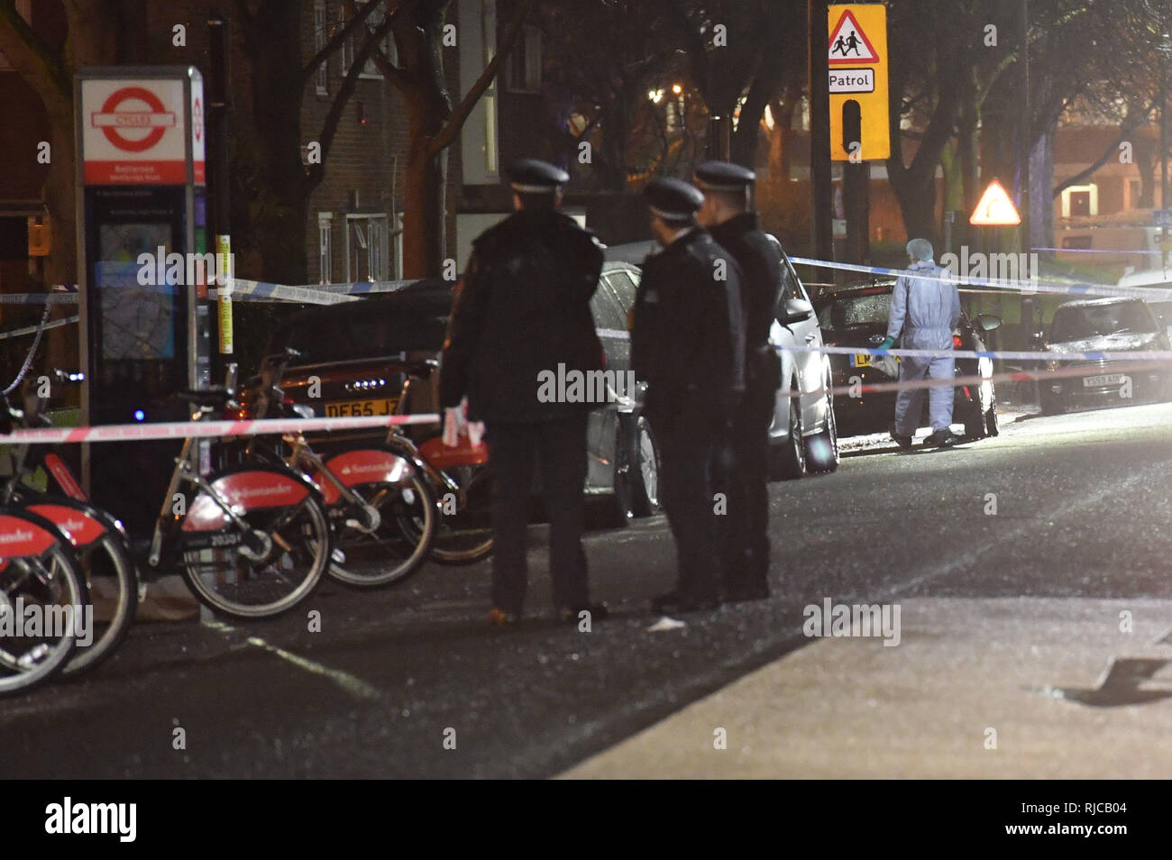 Police at the scene of a fatal stabbing in Wolsey Court, off Westbridge