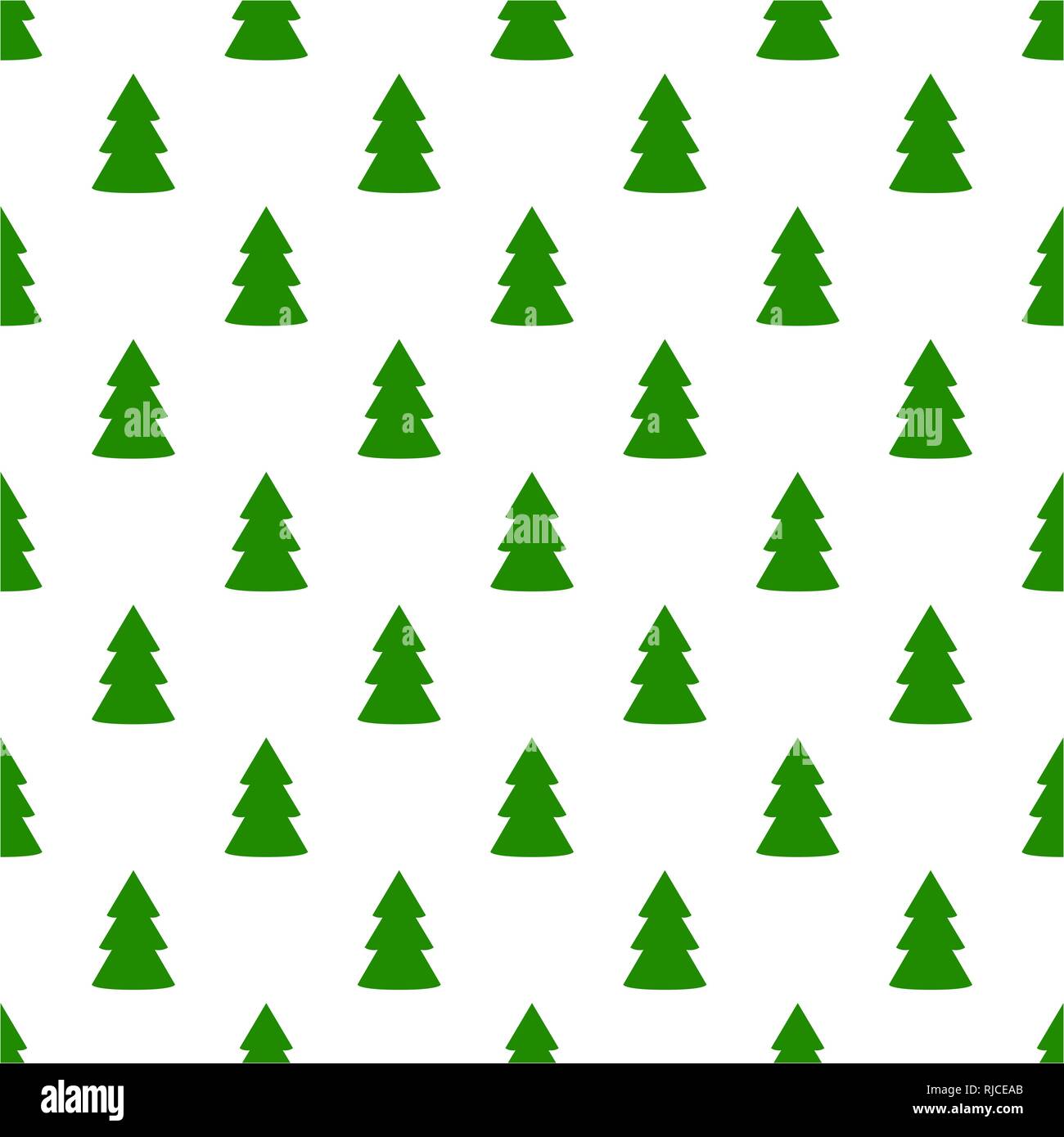 Christmas fir tree green art seamless pattern on white Stock Vector