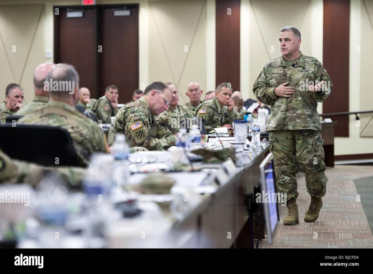 Command Commander U.S. Army Chief of Staff Gen. Mark A. Milley addresses command teams at ...