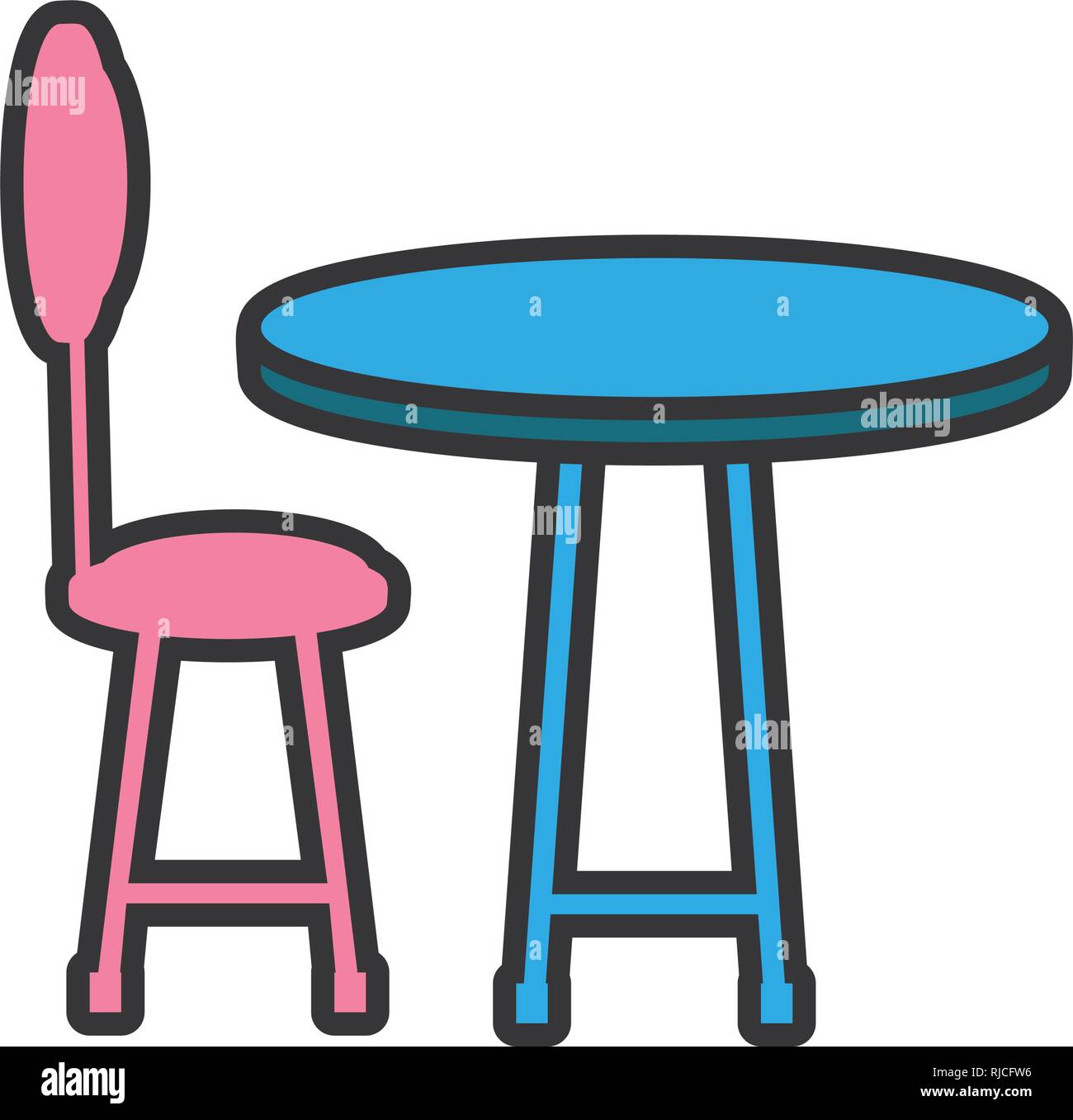 chair with table isolated icon vector illustration design Stock Vector ...