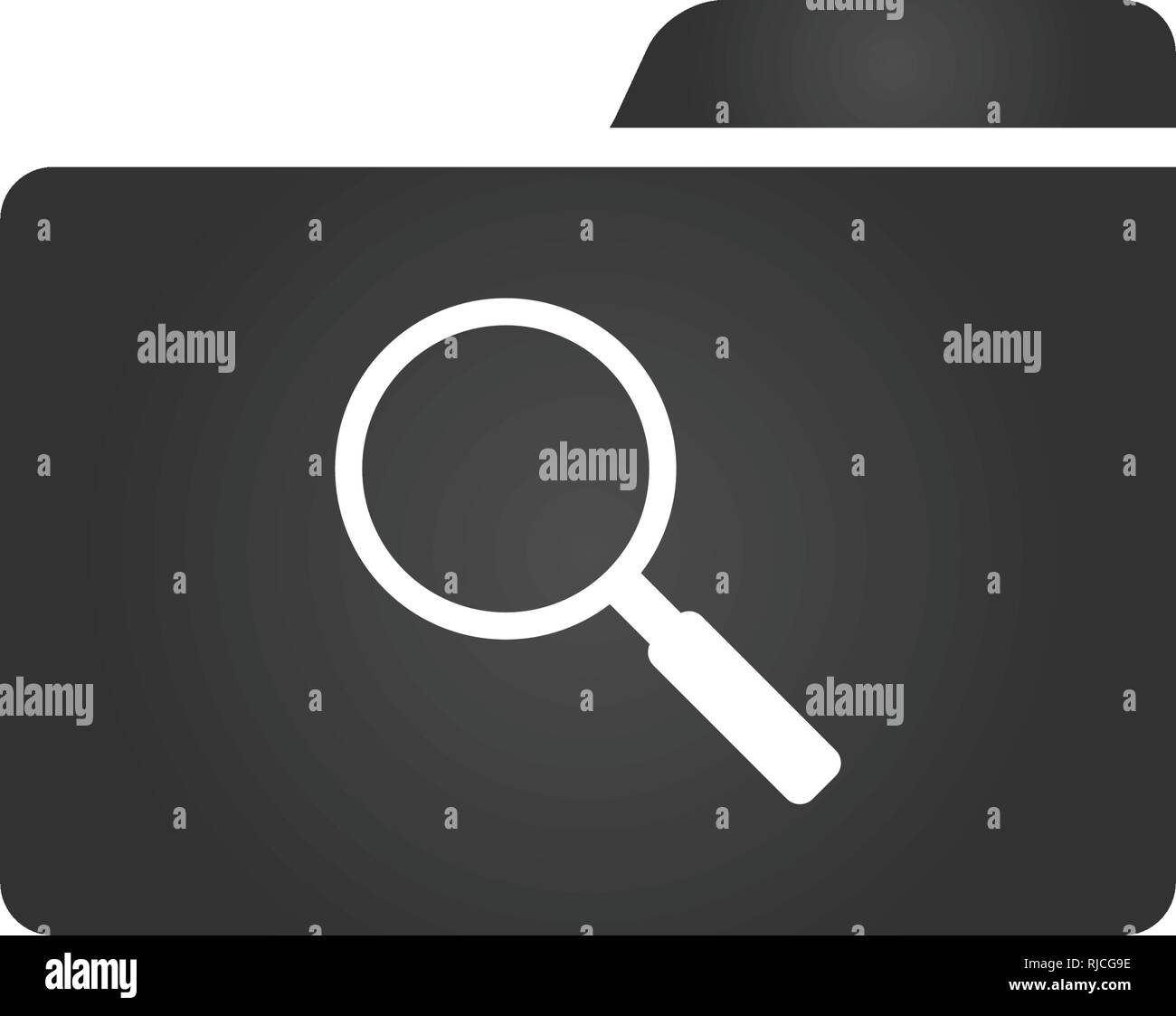 Folder Icon with magnifying glass in trendy flat style isolated on ...