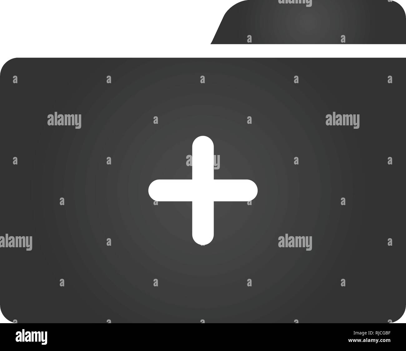 Folder Icon with plus or add icon in trendy flat style isolated on ...