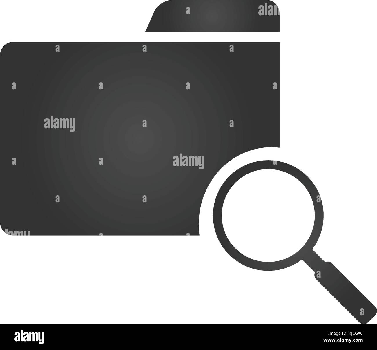 Folder Icon with magnifying glass in trendy flat style isolated on ...