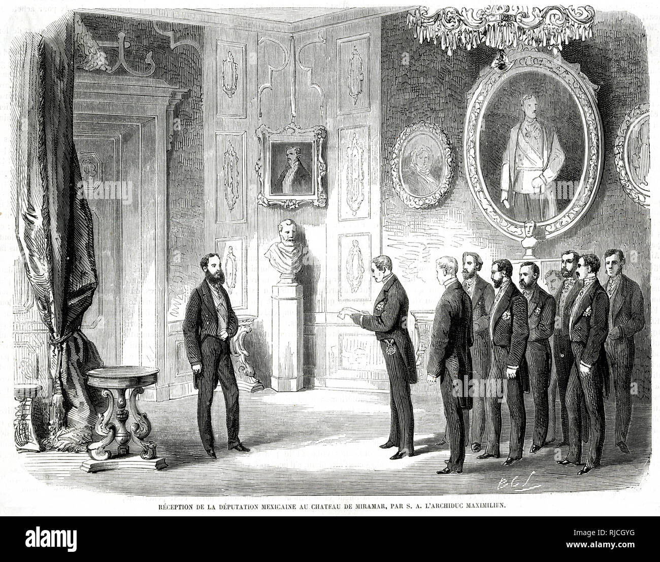 Archduke Maximilian receives the Mexican delegation Stock Photo