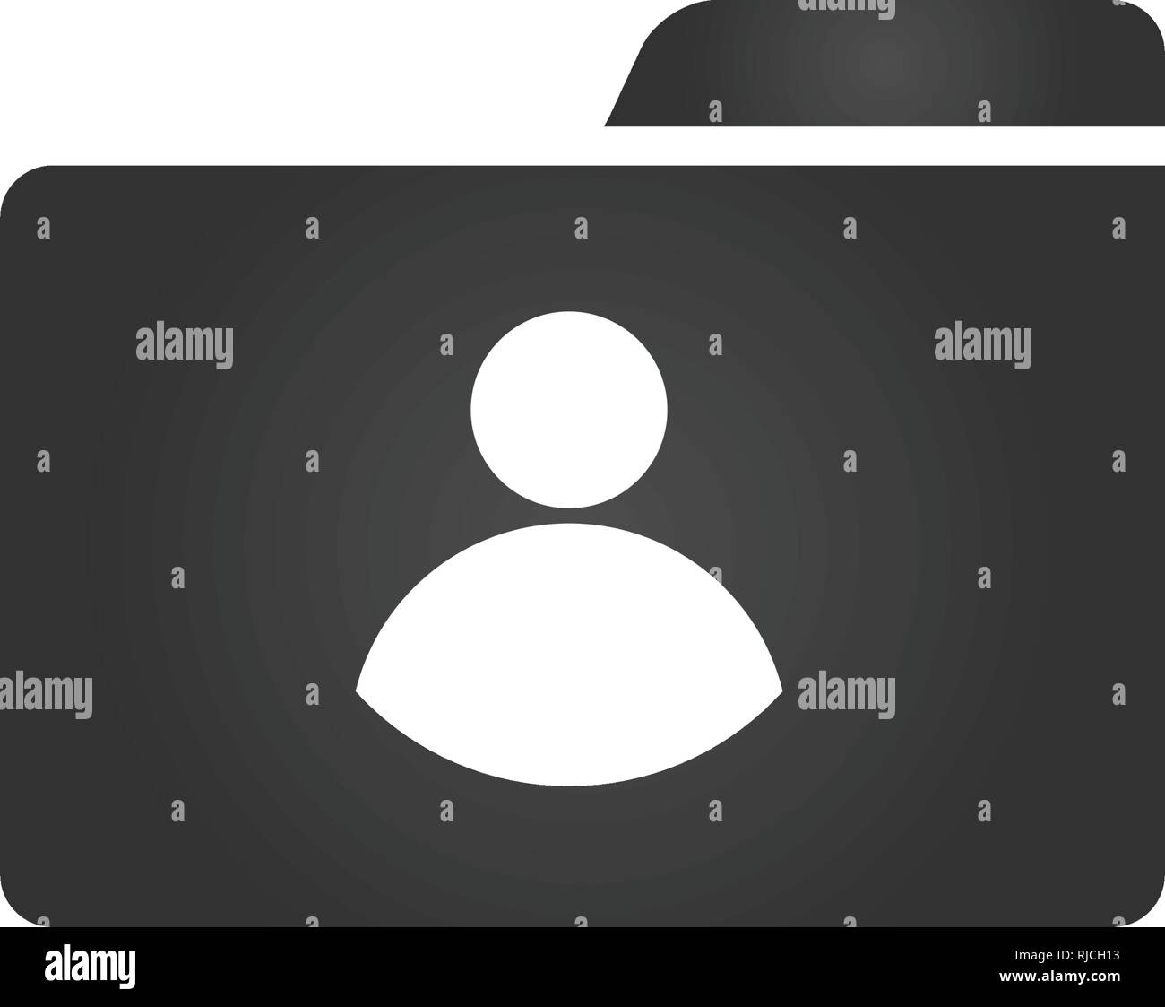 Folder Icon with user icon in trendy flat style isolated on white ...