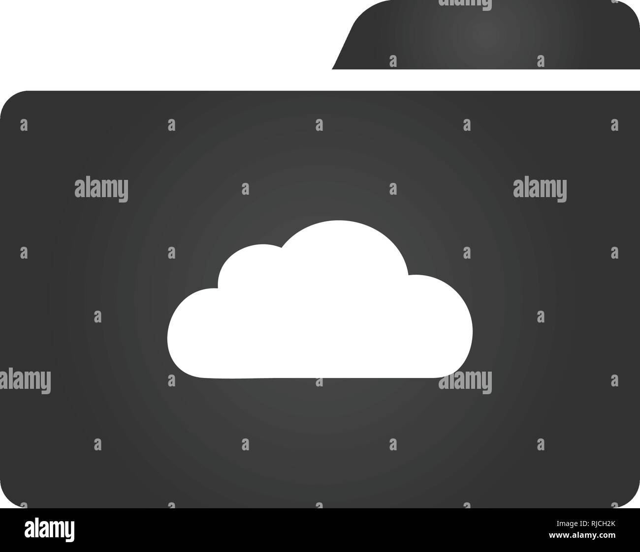 Folder Icon with cloud in trendy flat style isolated on white ...