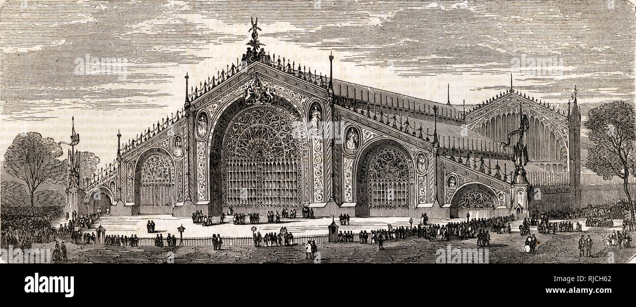 Hector Horeau's design for Crystal Palace exterior 1851 Stock Photo