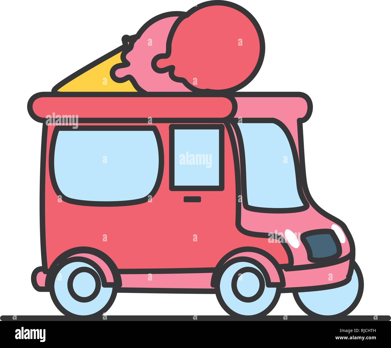 ice cream car isolated icon vector illustration design Stock Vector