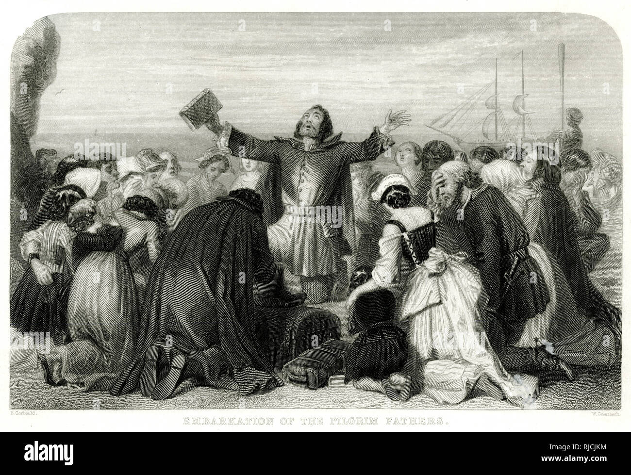 The Embarkation of the Pilgrim Fathers Stock Photo