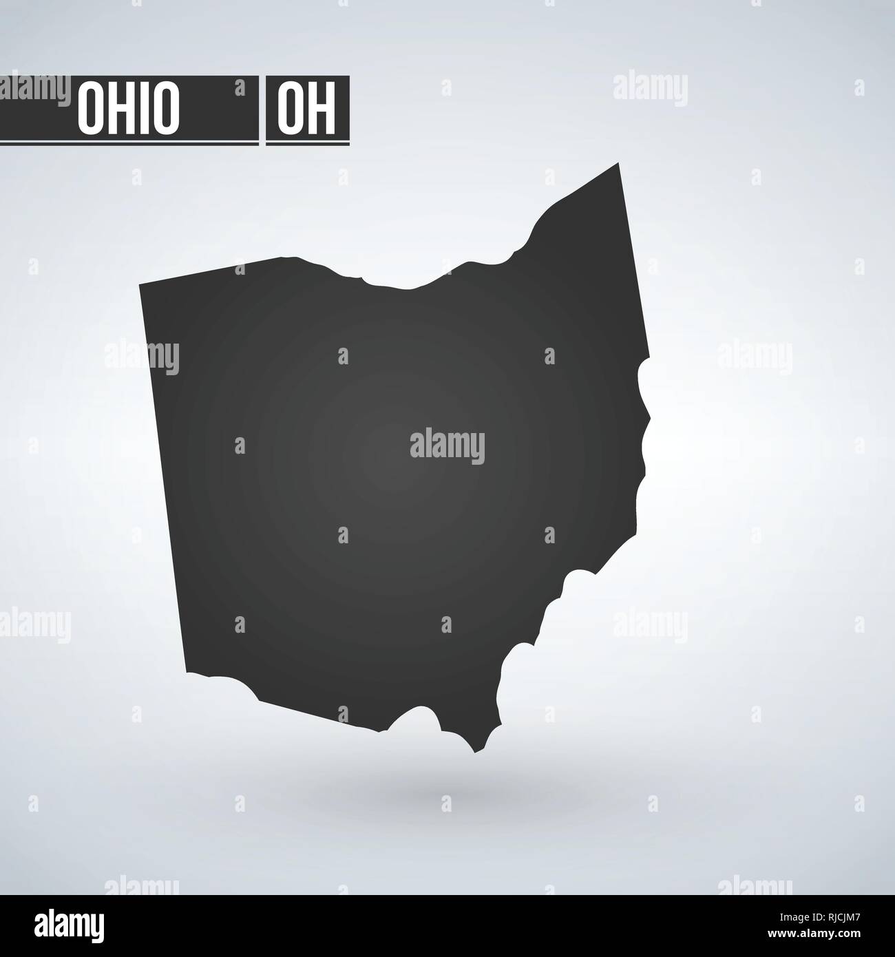 Vector map Ohio. Isolated vector Illustration. Black on White ...