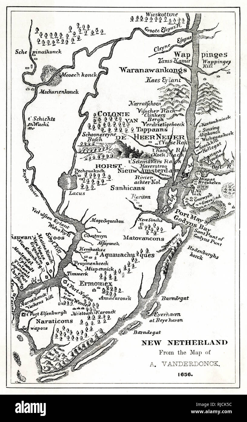 Map of New Netherlands Stock Photo Alamy