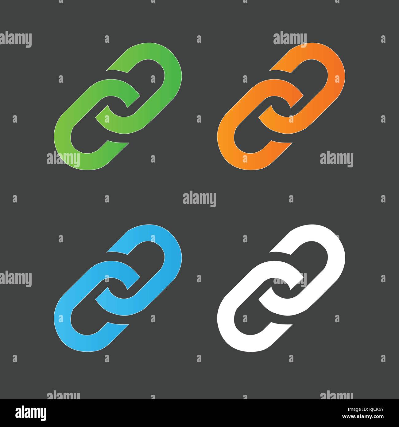 Link icon set. Hyperlink chain symbol. Simple icon. Vector illustration ...