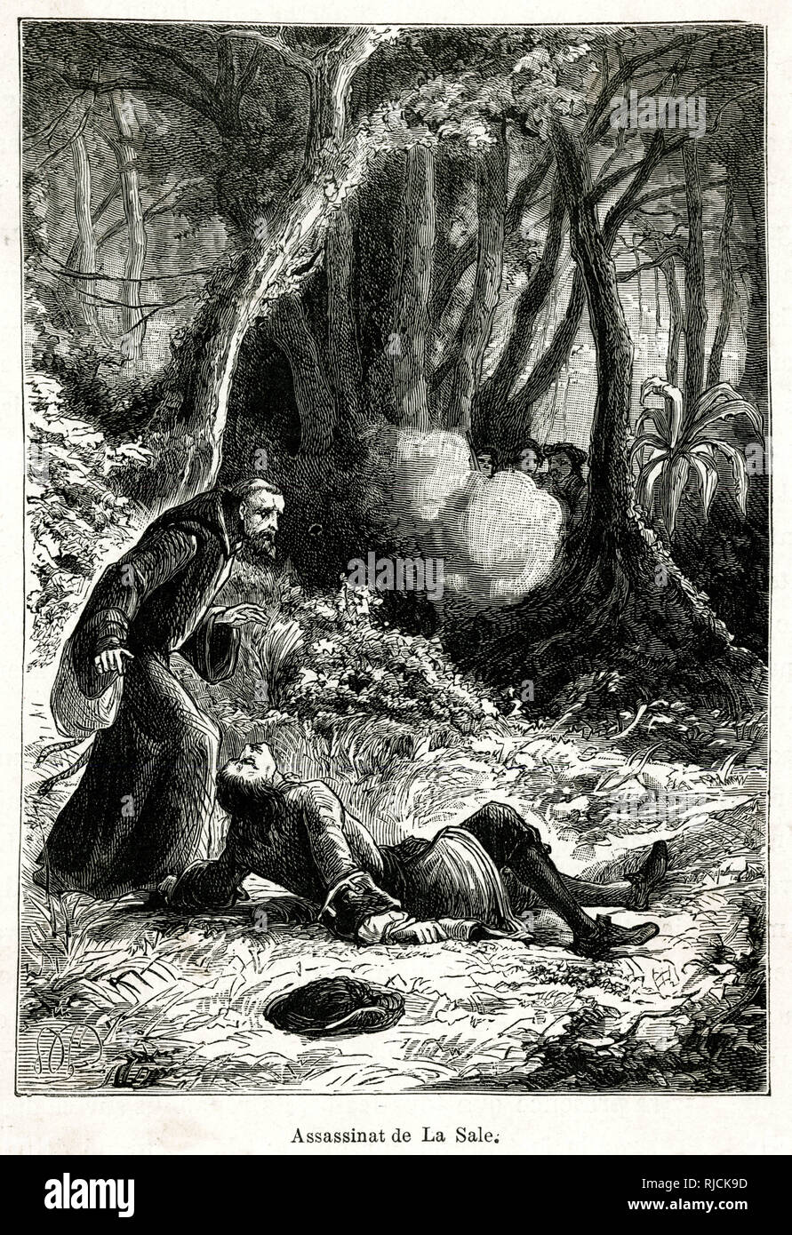 Sieur de La Salle assassinated by his own men Stock Photo