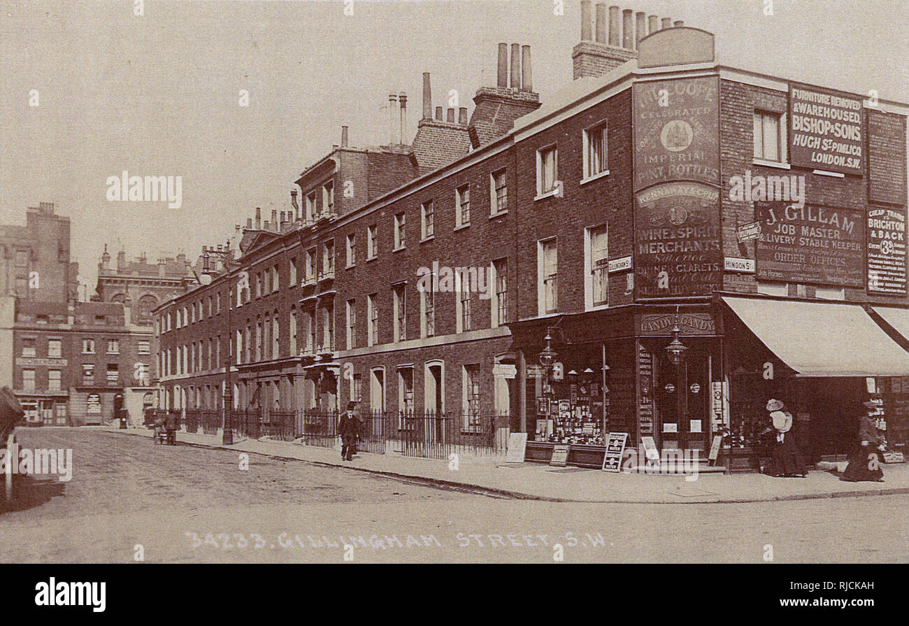 Gillingham Street and Hindon Street, Victoria, London SW1 Stock Photo