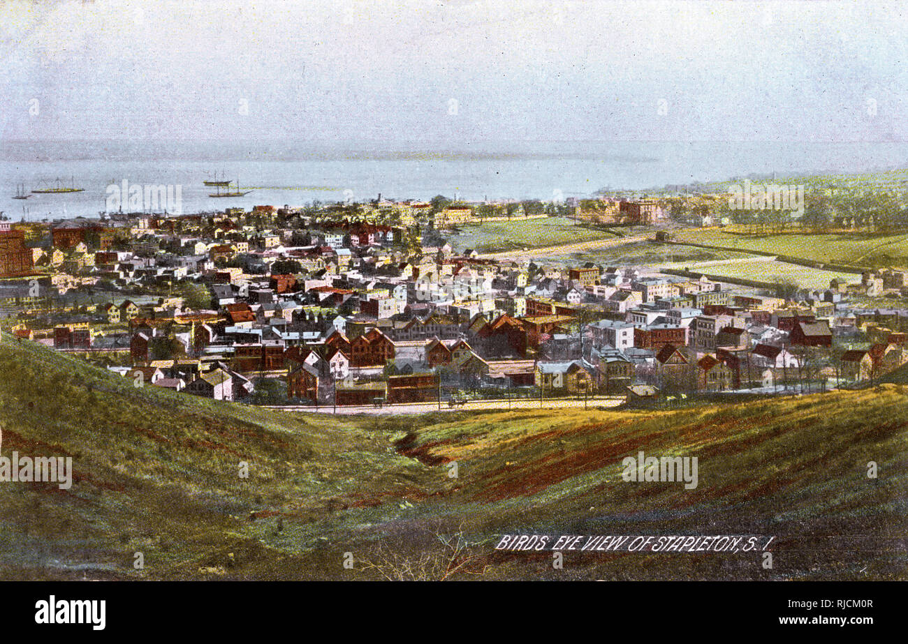 Aerial view of Stapleton, Staten Island, New York, USA Stock Photo Alamy