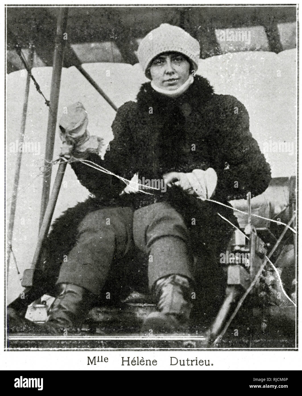 Hélène Dutrieu (1877- 1961), Belgian cycling world champion, stunt cyclist, stunt motorcyclist, automobile racer, stunt driver, pioneer aviator, wartime ambulance driver, and director of a military hospital Stock Photo