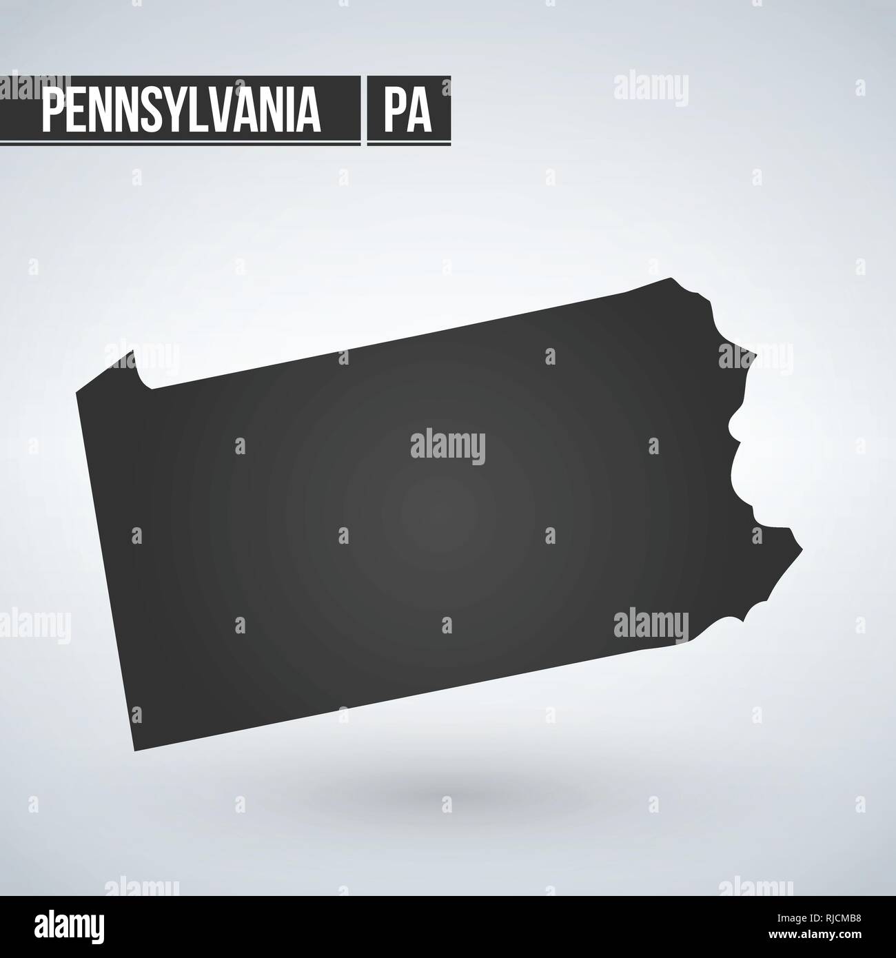 Pennsylvania state map in black on a white background. Vector illustration Stock Vector Image