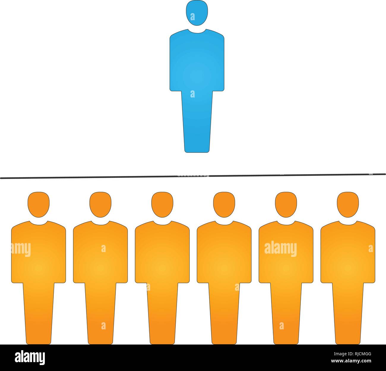 Organization Company Corporate Hierarchy Chairman CEO Manager Staff Employee Worker Stick Figure Pictogram Icon Stock Vector