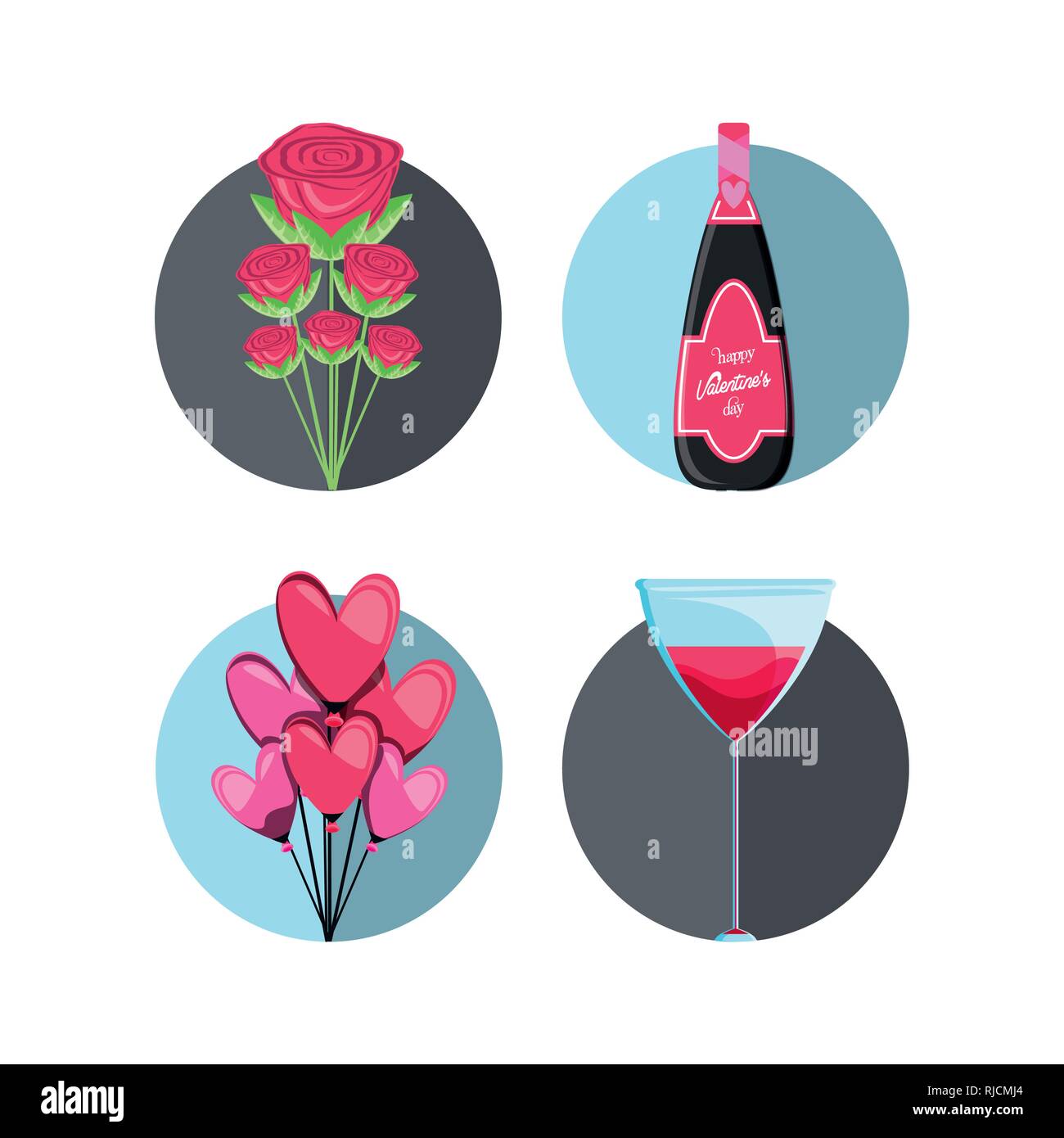valentines day card set icons vector illustration design Stock Vector ...