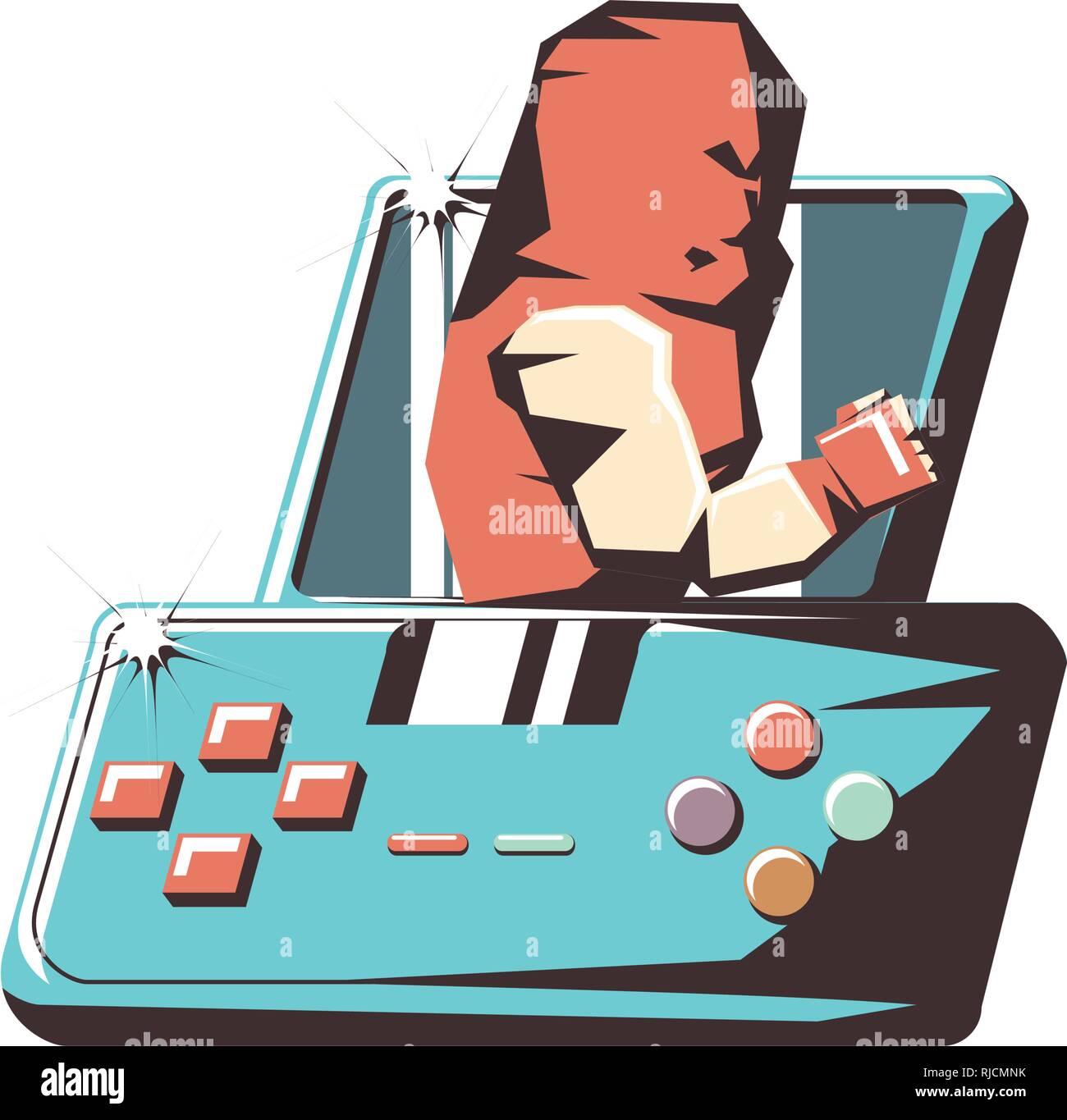 retro video game portable with ninja vector illustration design Stock ...