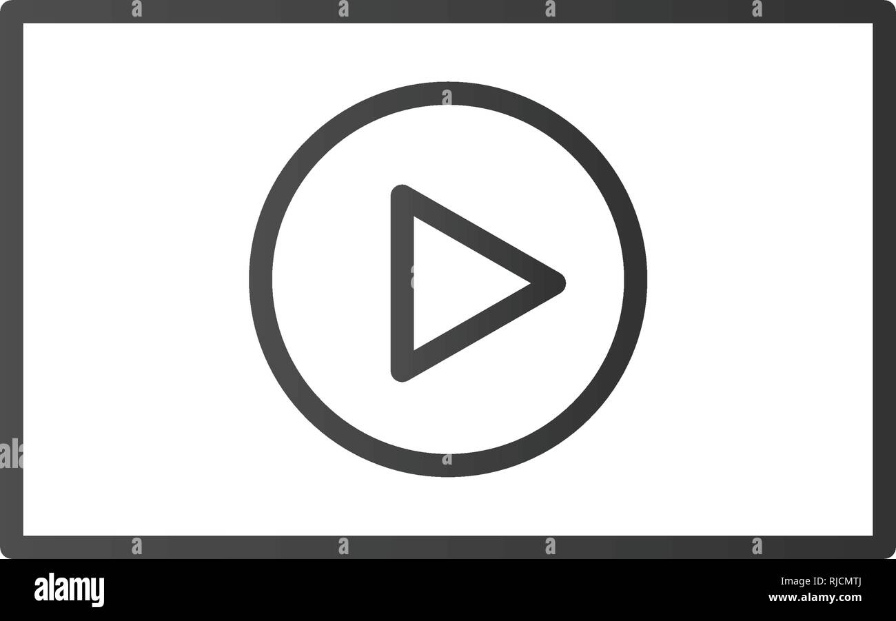 thin line video player interface. concept of e-commerce, podcast ...