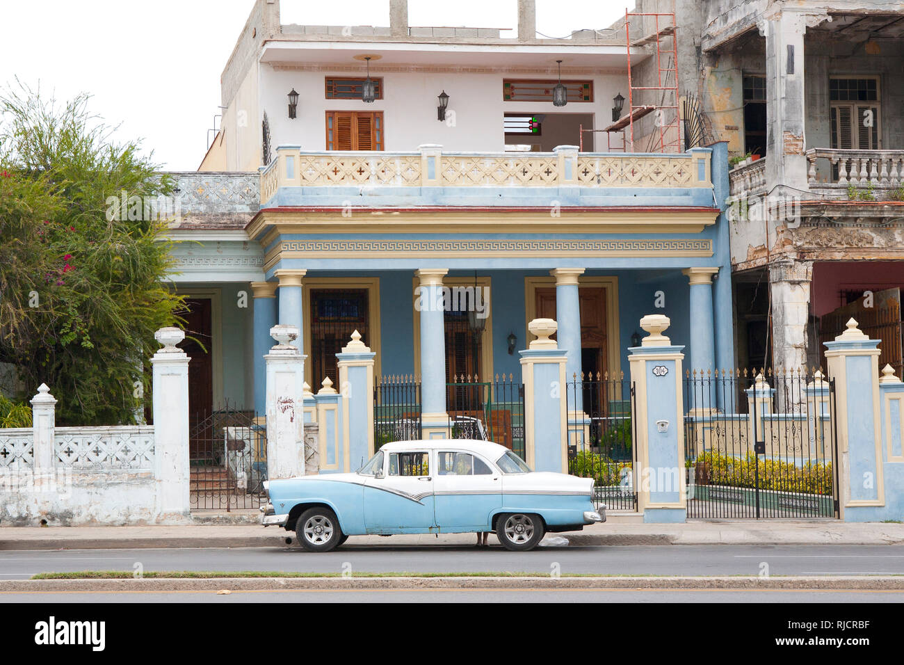 Coloured houses in Havana Cuba Stock Photo Alamy