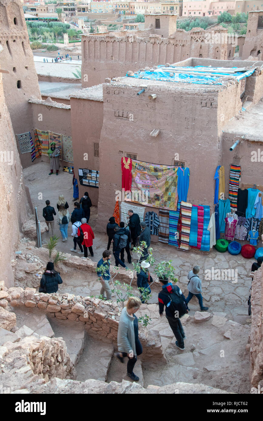 fortress or ksar Ait Benhaddou in High Atlas in Maroc Stock Photo