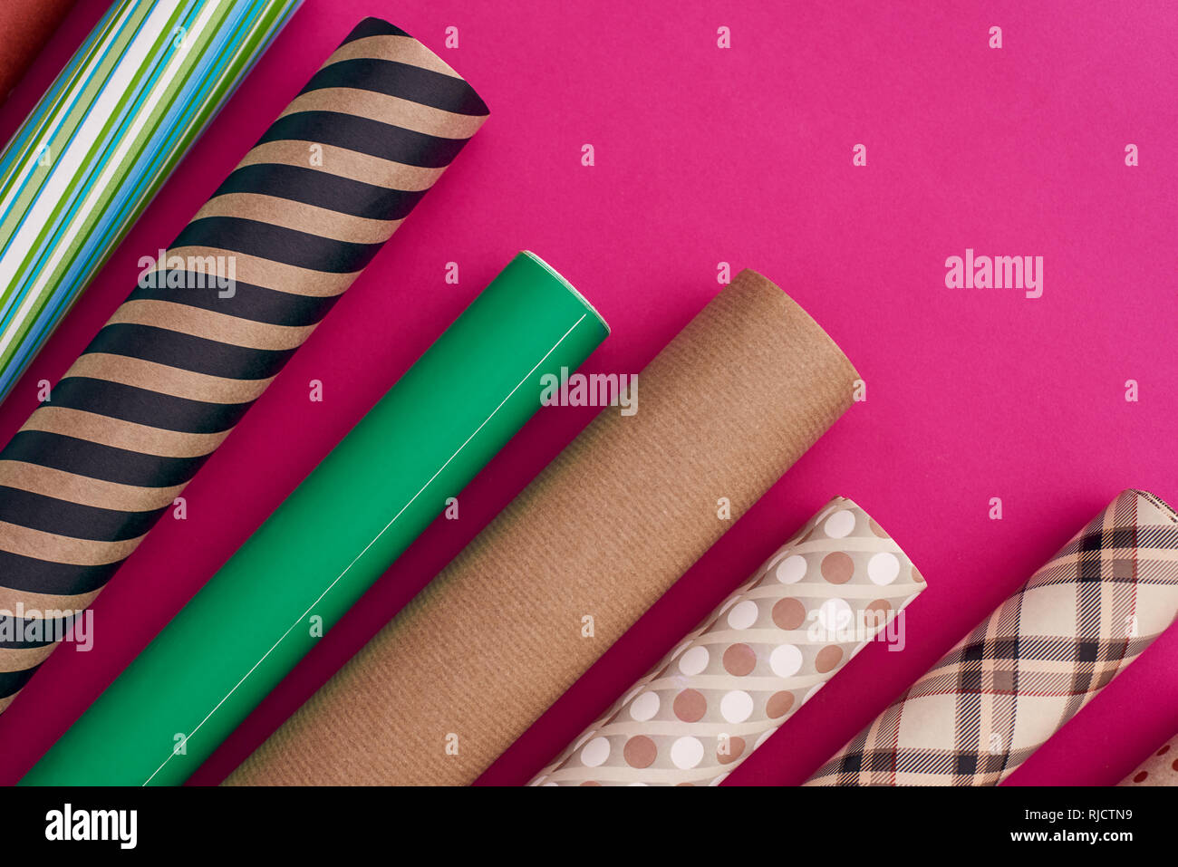 Multicolor Roll Paper Is Beautifully Laid Out Stock Photo