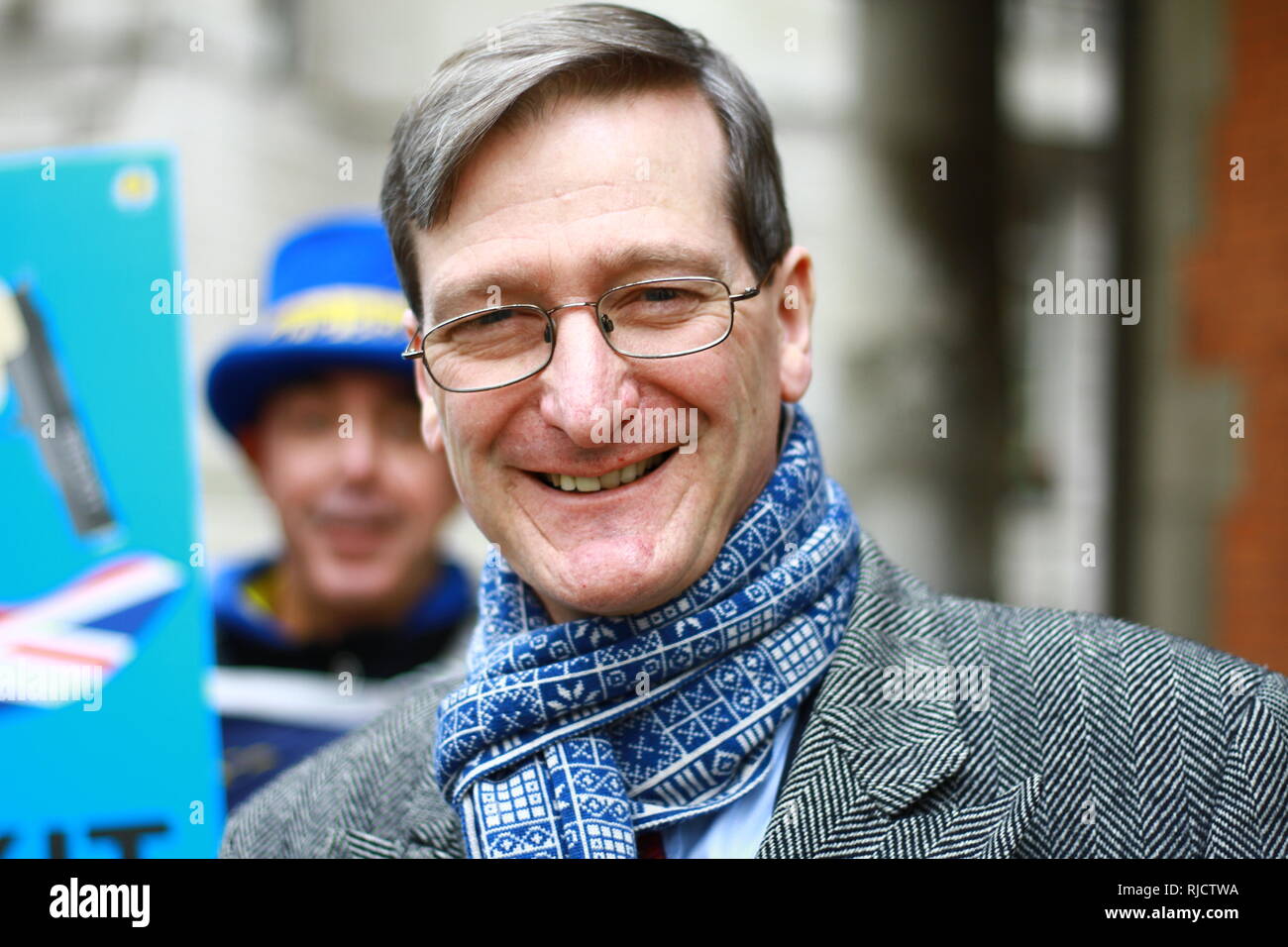 Dominic Grieve MP in Westminster, London, UK. on 5th February 2019. Conservative party. Member of the Privy council. Barrister and Queens council. [ QC ]  Pro Europe. British politicians. UK Politics. MPS. Member of the parliament of the United Kingdom. Stock Photo