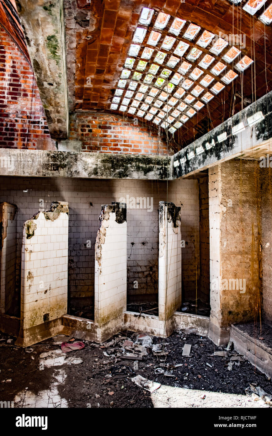 Wrecked Toilets, Abandoned Ballet School, Havana, Cuba Stock Photo