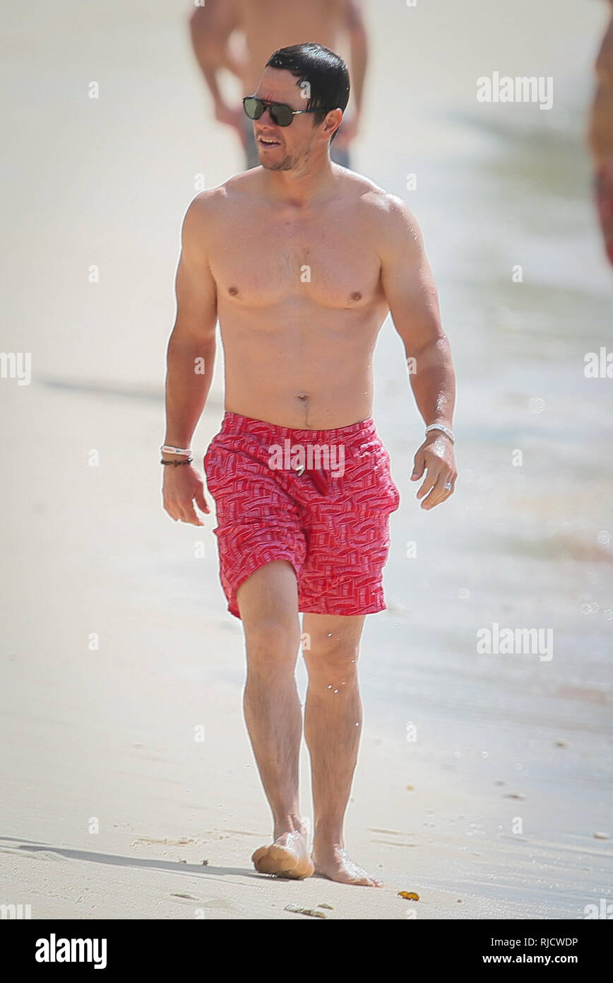 Mark Wahlberg seen outside the Sandy Lane Hotel with his wife Rhea