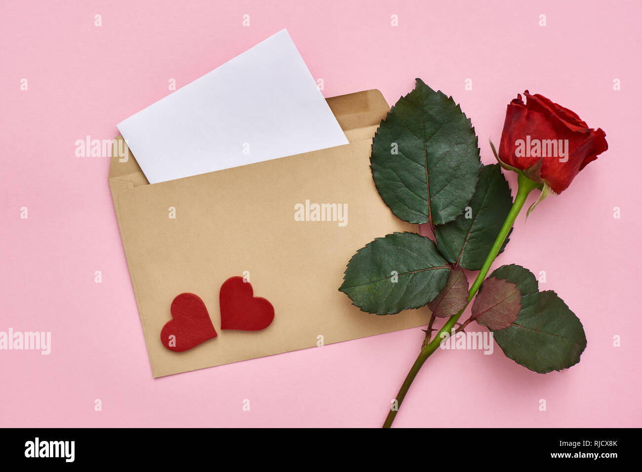 Love Letter Note Paper With Envelope Red Rose And Decorative