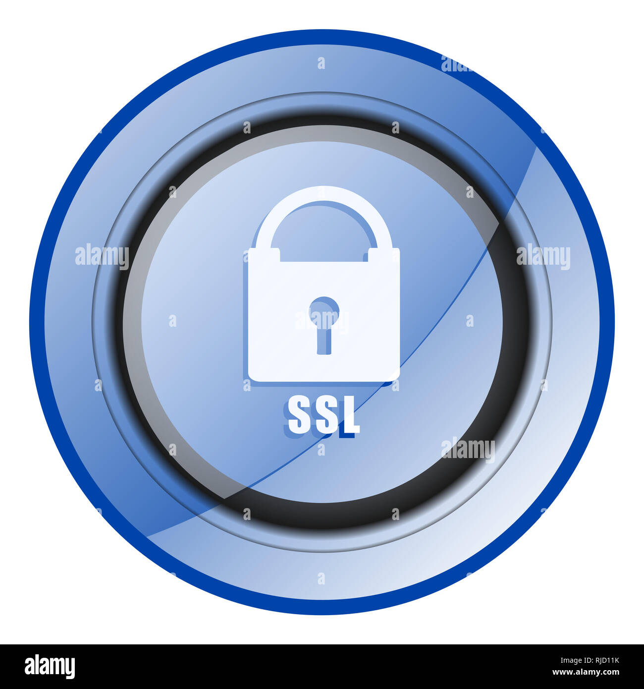 Csl round blue glossy web design icon isolated on white background Stock Photo