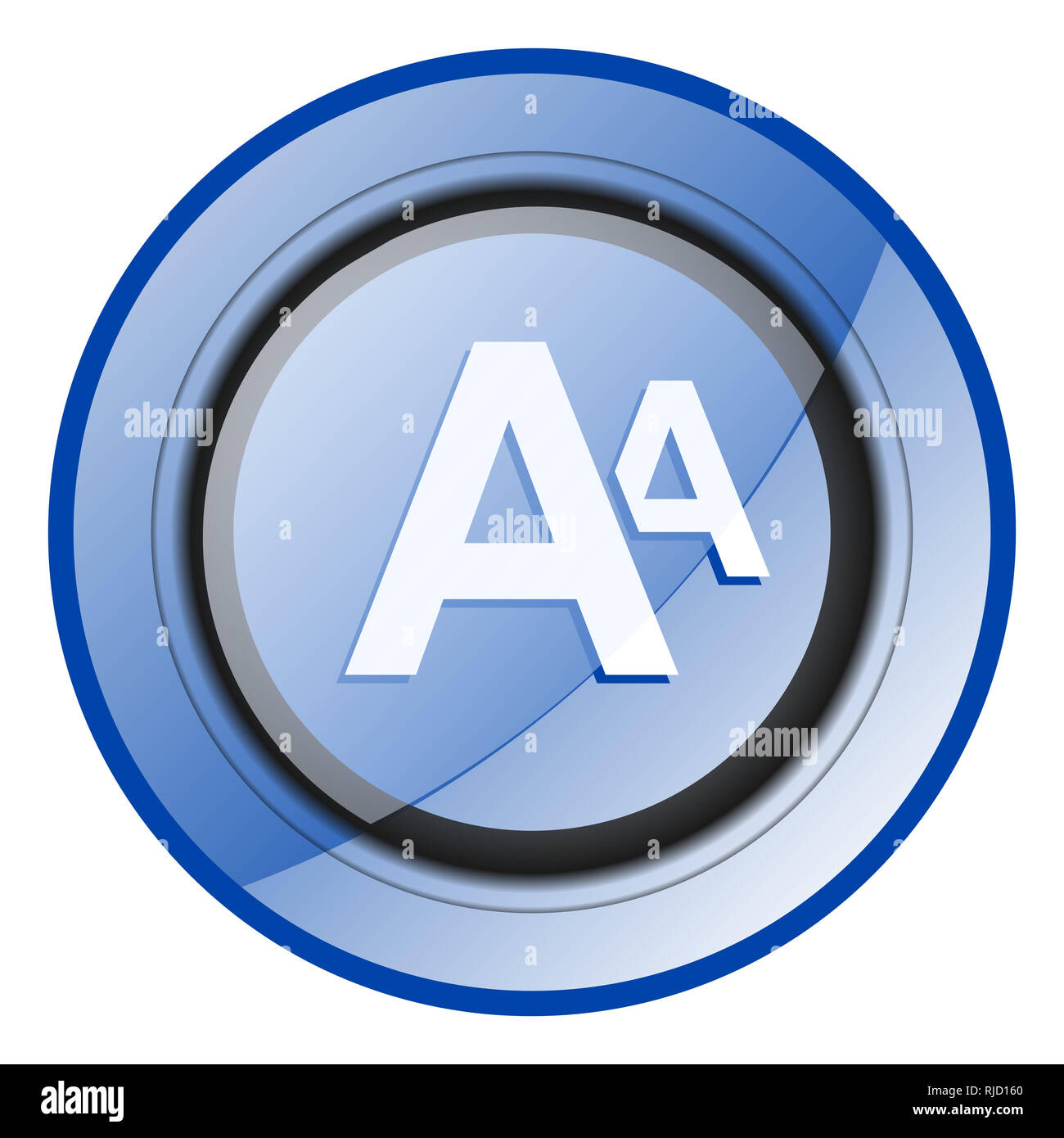 Alphabet round blue glossy web design icon isolated on white background  Stock Photo - Alamy