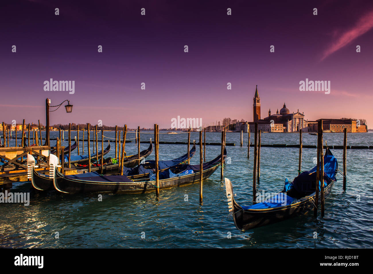 Venice with view of gondolas Stock Photo - Alamy