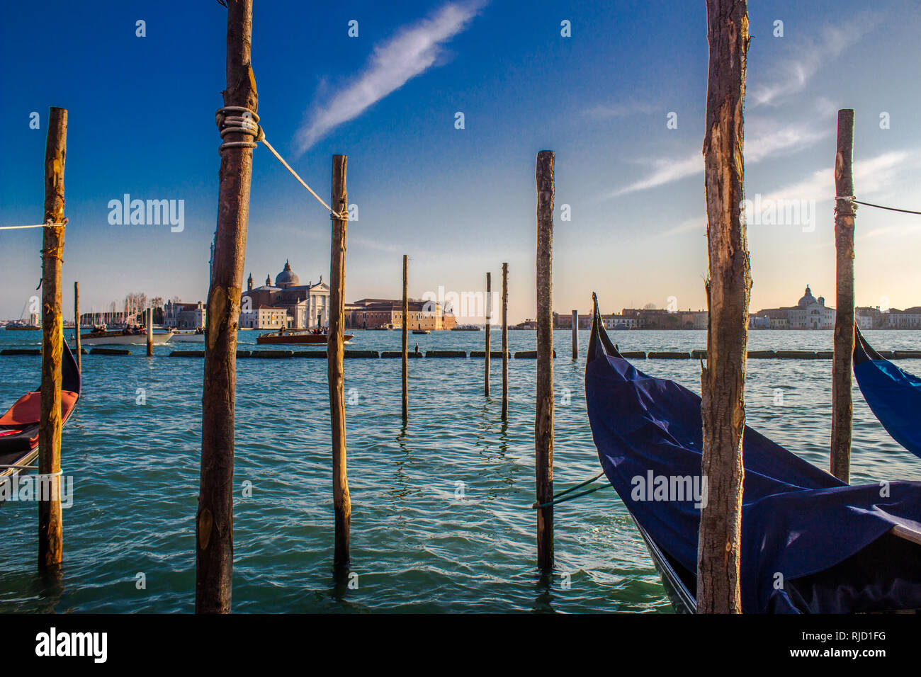 Venice with view of gondolas Stock Photo