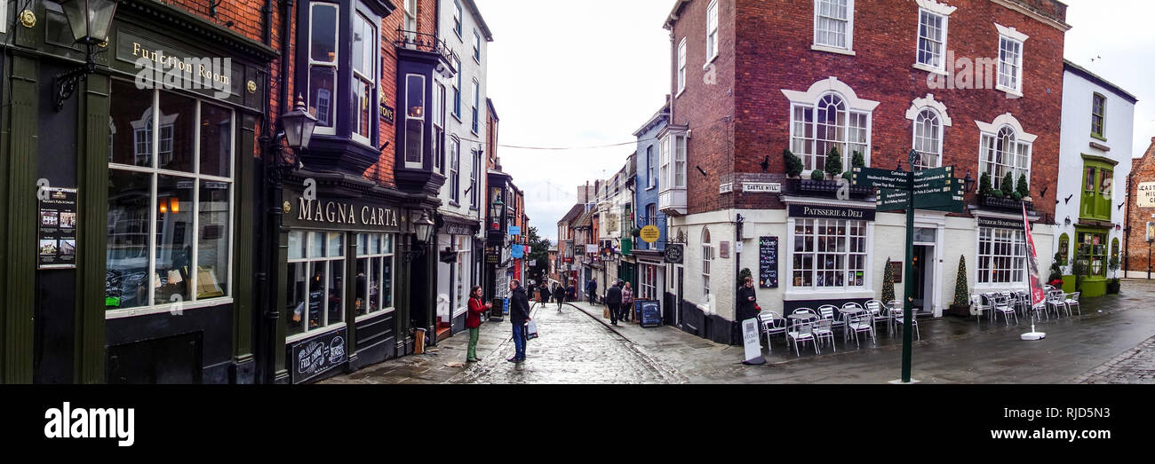 Steep Hill, Cathedral Quarter, Lincoln Stock Photo Alamy