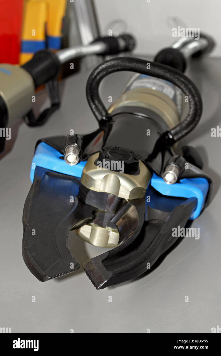 Jaws of life hydraulic tool for crashes and accidents Stock Photo Alamy
