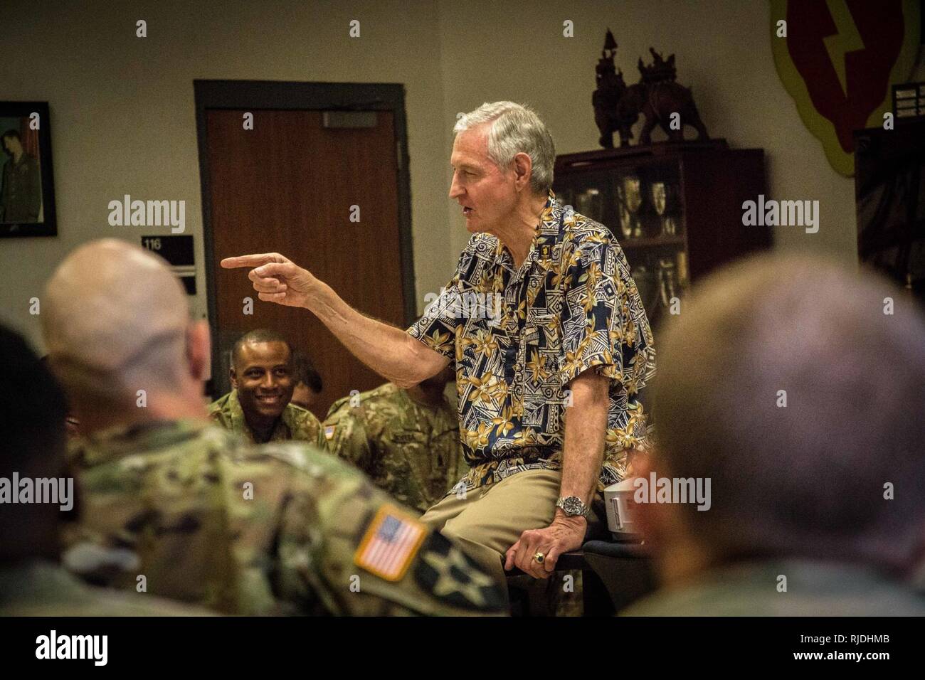 U.S. Army retired Lt. Gen. Robert F. Foley answers a question about his ...
