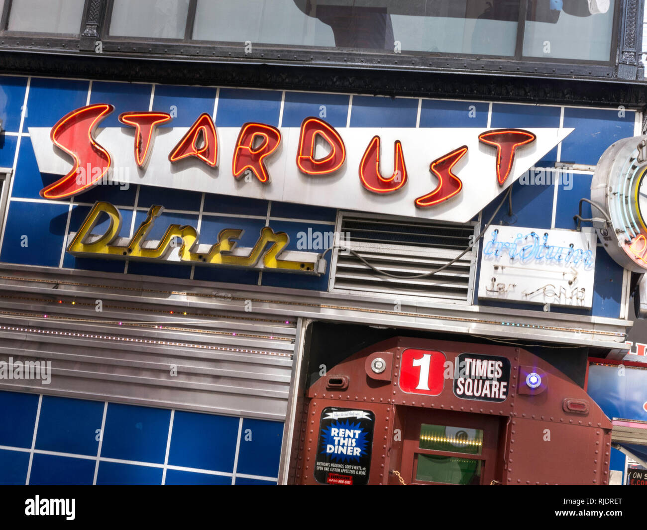 Stardust Diner Neon, Times Square, NYC, USA Stock Photo