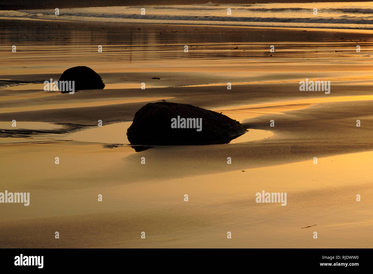 Sunrise over Boar’s Head at Hampton Beach, New Hampshire USA. Hampton