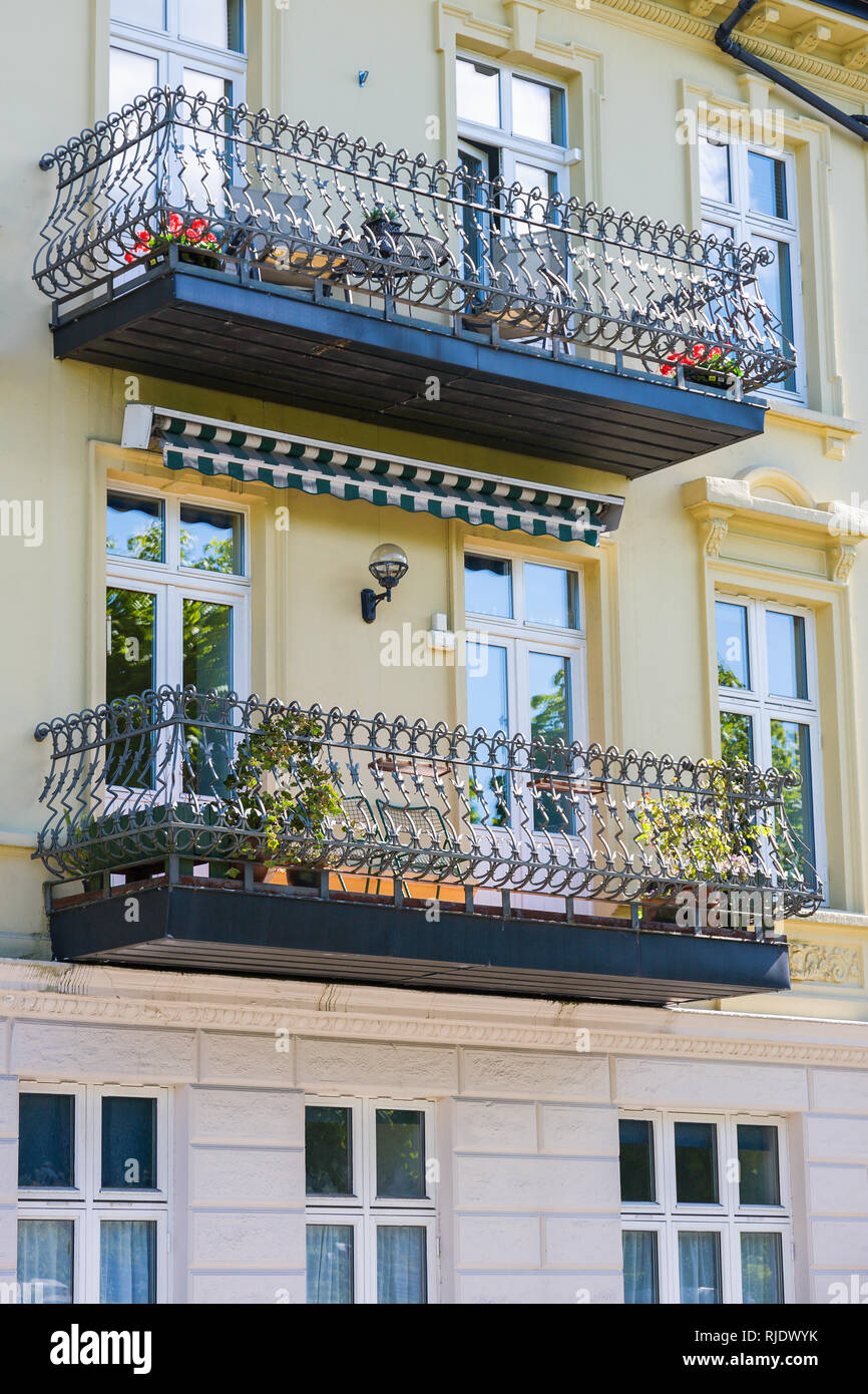 Balconies on an apartment building Stock Photo - Alamy