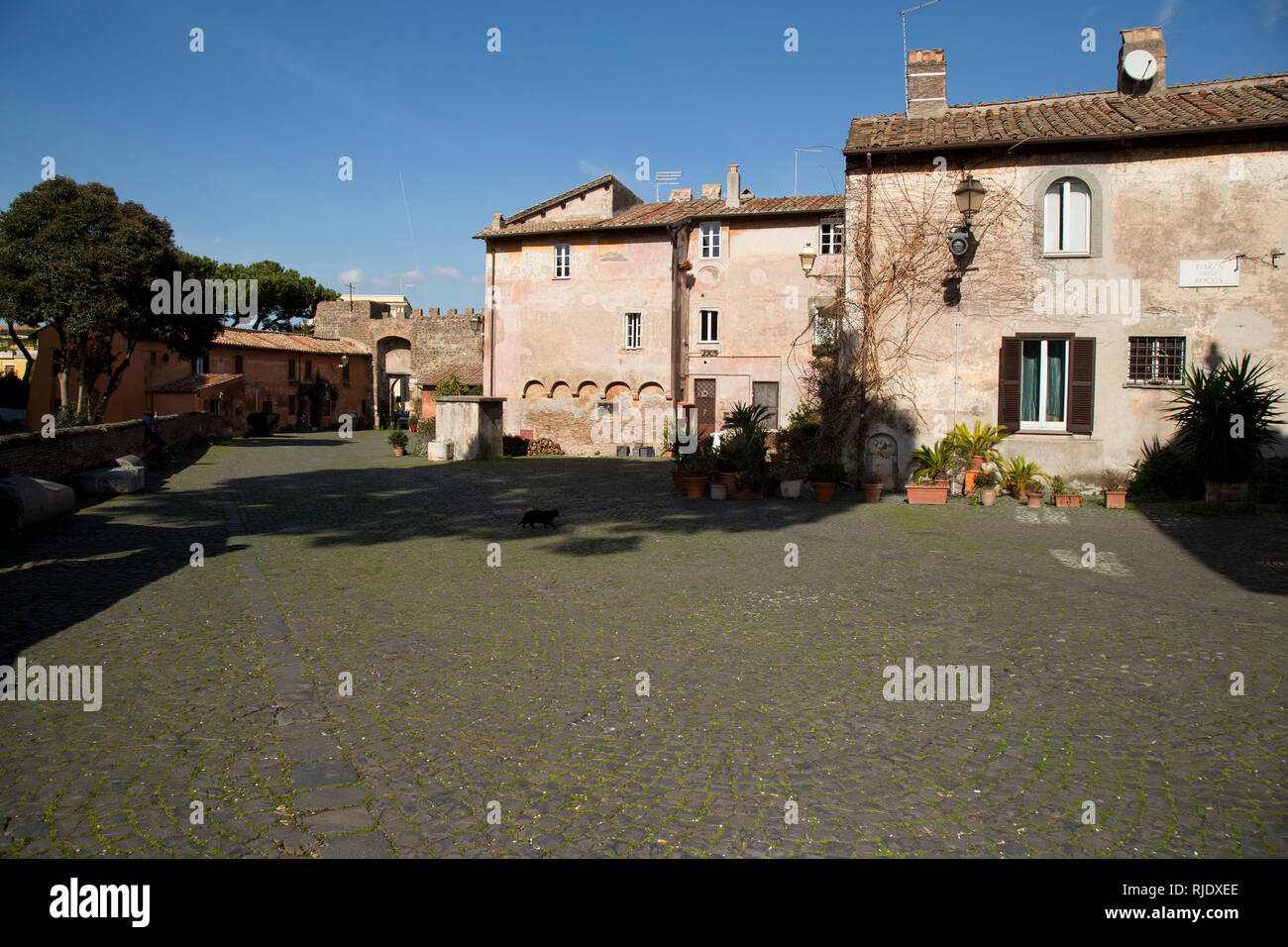 houses in the village of Ostia Antica, near Rome, Italy Stock Photo - Alamy