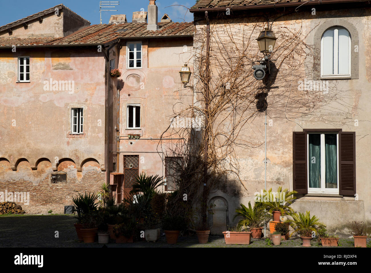 houses in the village of Ostia Antica, near Rome, Italy Stock Photo - Alamy