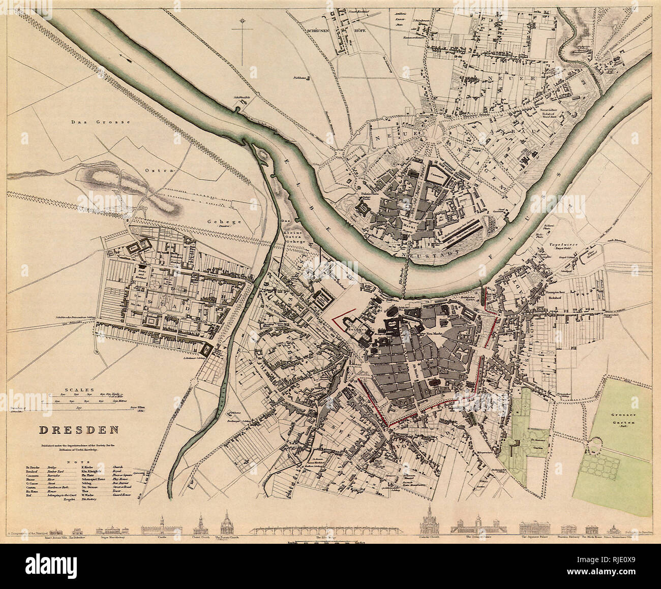 Map of Dresden. Stock Photo